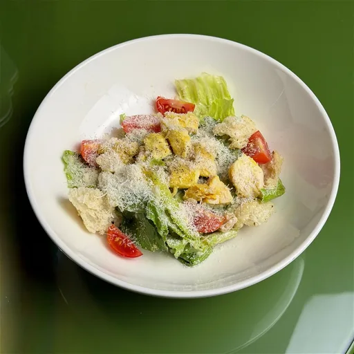 Салат с цыпленком и соусом цезарь